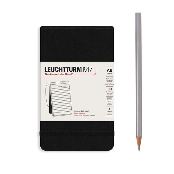 Leuchtturm 1917 Black Notepad Ruled